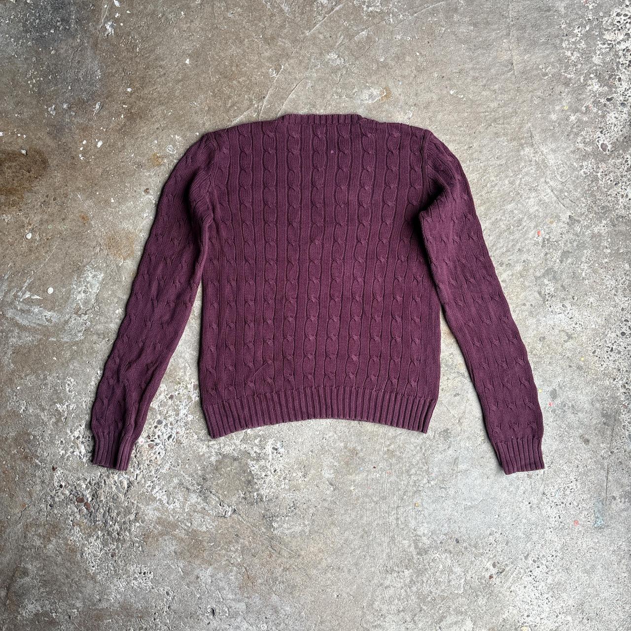 Burgundy Polo Ralph Lauren Cable Knit Sweater - L (women’s)