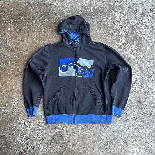 Vintage Black & Blue Oakley Full-Zip Hoodie