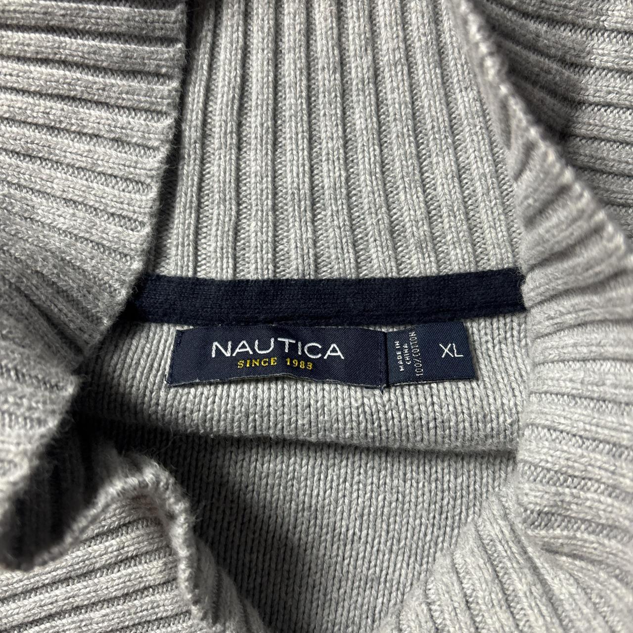Grey Nautica Cable Knit Shawl Collar Jumper - XL