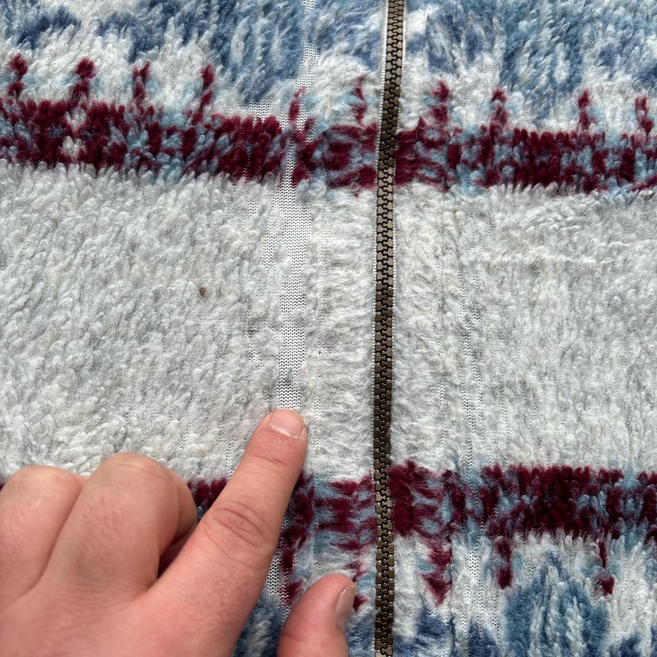 Grey crazy fleece with snowflake pattern