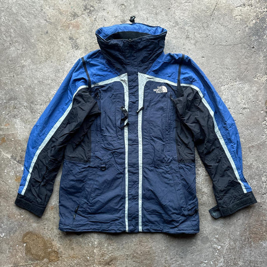 Navy, blue and black The North Face winter jacket