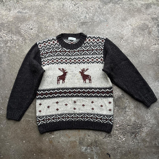Vintage cream knitted wool jumper
