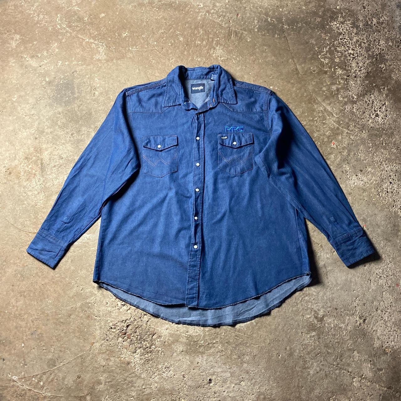 Western Style Denim Wrangler Long Sleeve Shirt- 2XL
