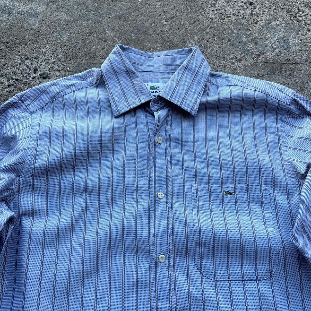 Grey Lacoste striped shirt