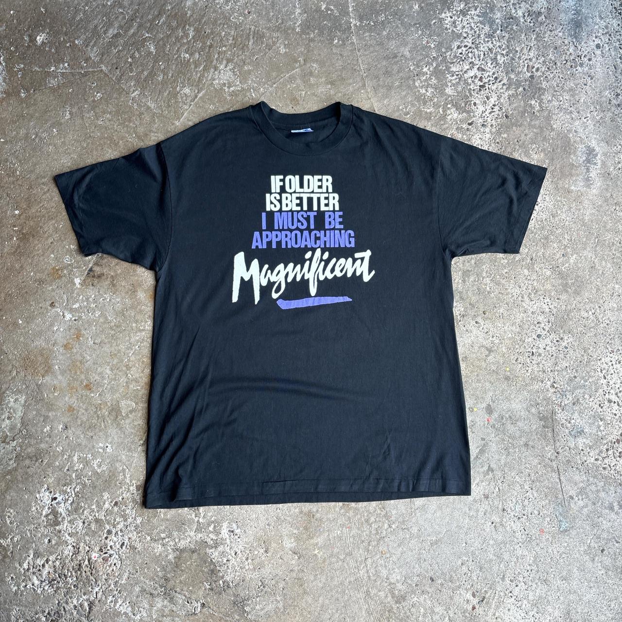 Funny Vintage Black Graphic Single Stitch T-Shirt