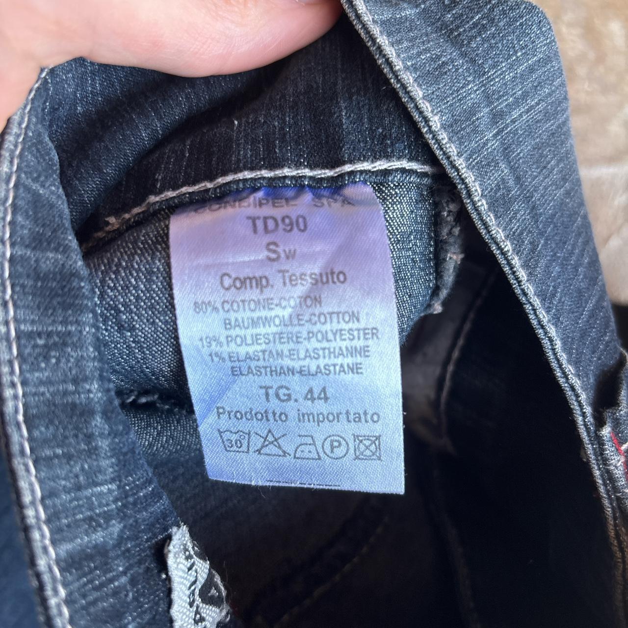 Dark Blue Textured Denim Skirt