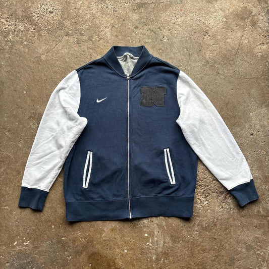 White and Navy Nike letterman jacket