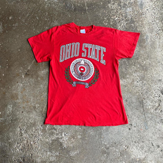 Vintage Red Graphic Ohio State Single Stitch T-Shirt - L