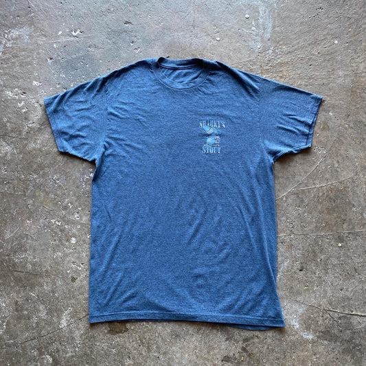 Blue “Sharky’s Swagger Stout” graphic tee