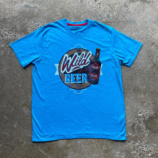 Blue graphic ‘Wild Beer’ t-shirt - M