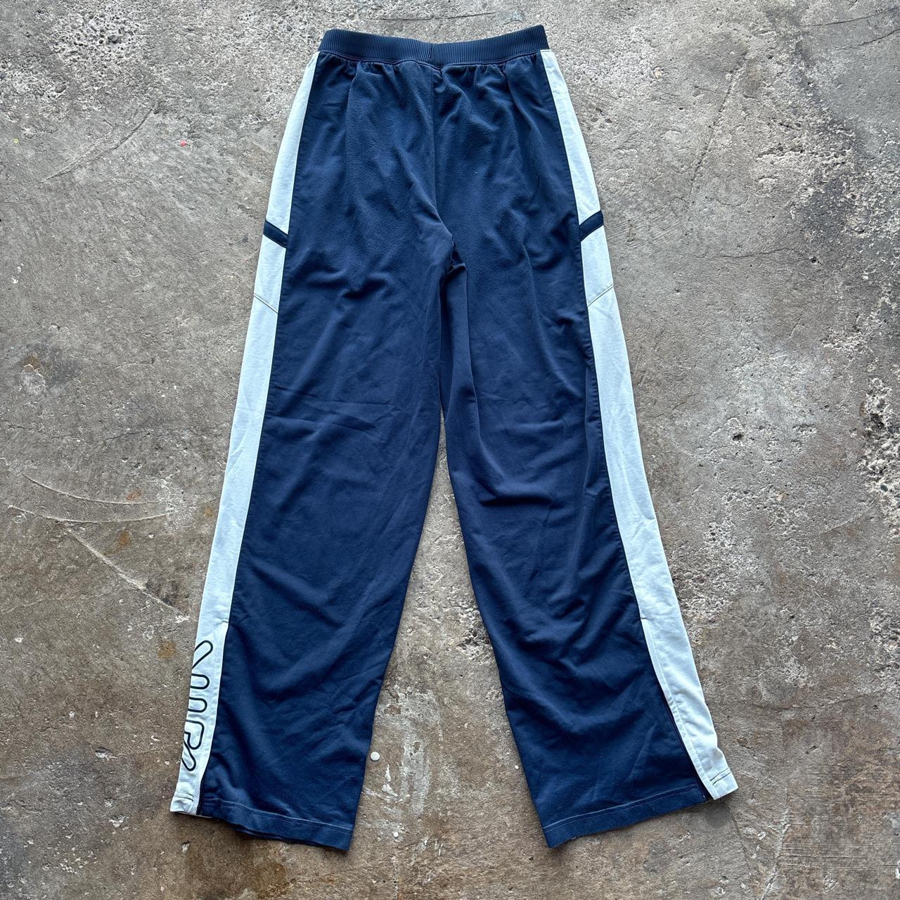 00s Navy and grey Nike Air track pants with embroidered logo