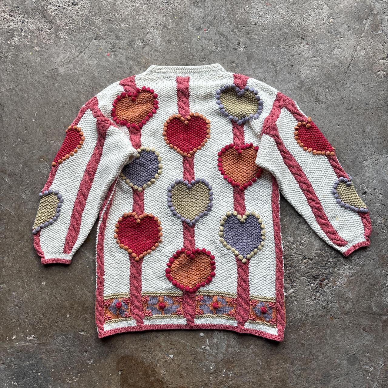 Vintage knitted dress with love hearts