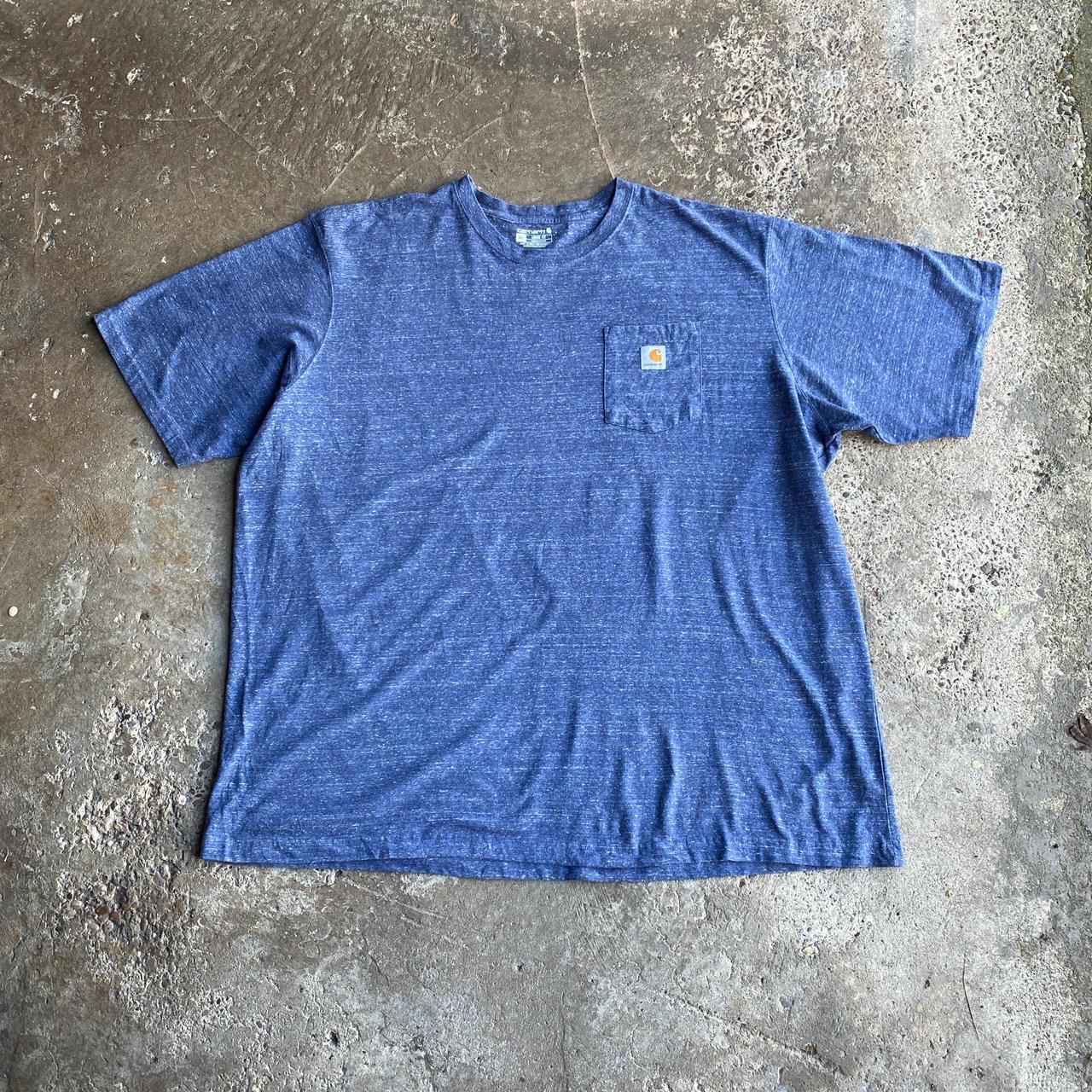 Blue Textured Carhartt Single Pocket T-Shirt - 4XL