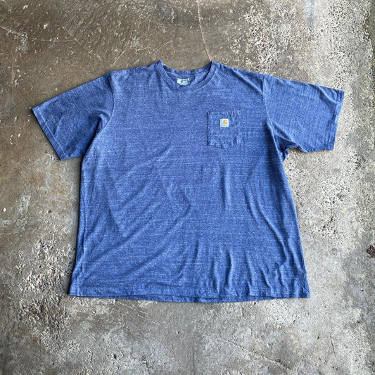 Blue Textured Carhartt Single Pocket T-Shirt - 4XL