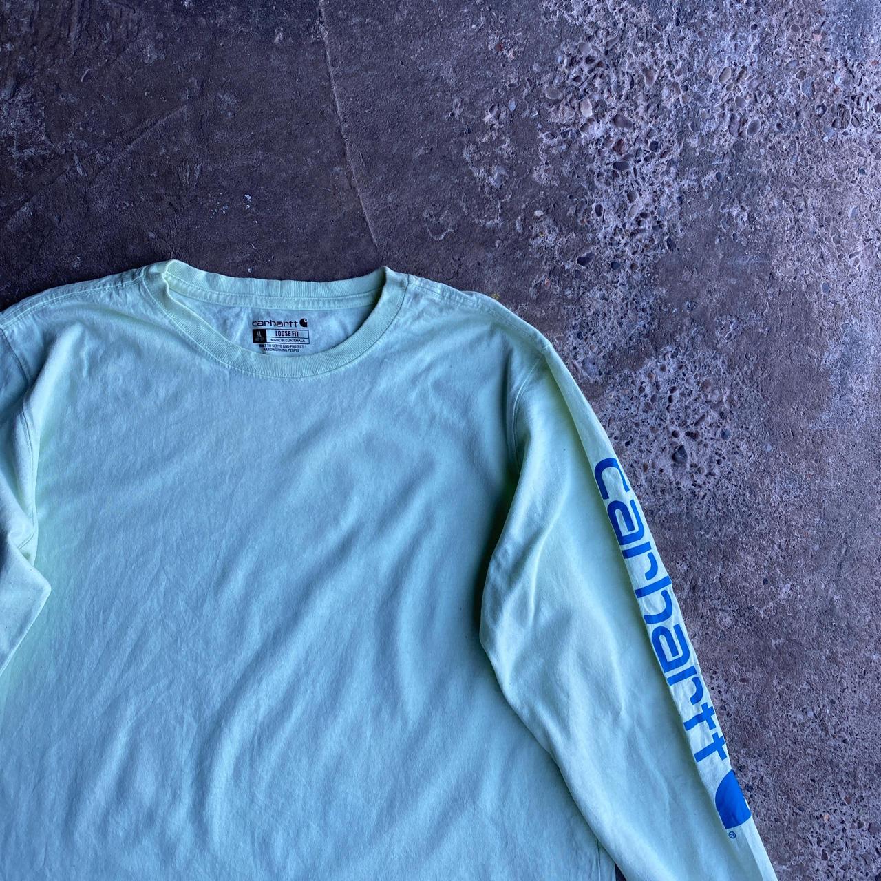 Lime Carhartt Women's Loose Fit Heavyweight Long Logo Sleeve T-Shirt - XL