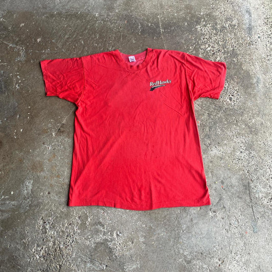 Vintage 1990s Red Fargo-Moorhead RedHawks Graphic Baseball T-Shirt - XL