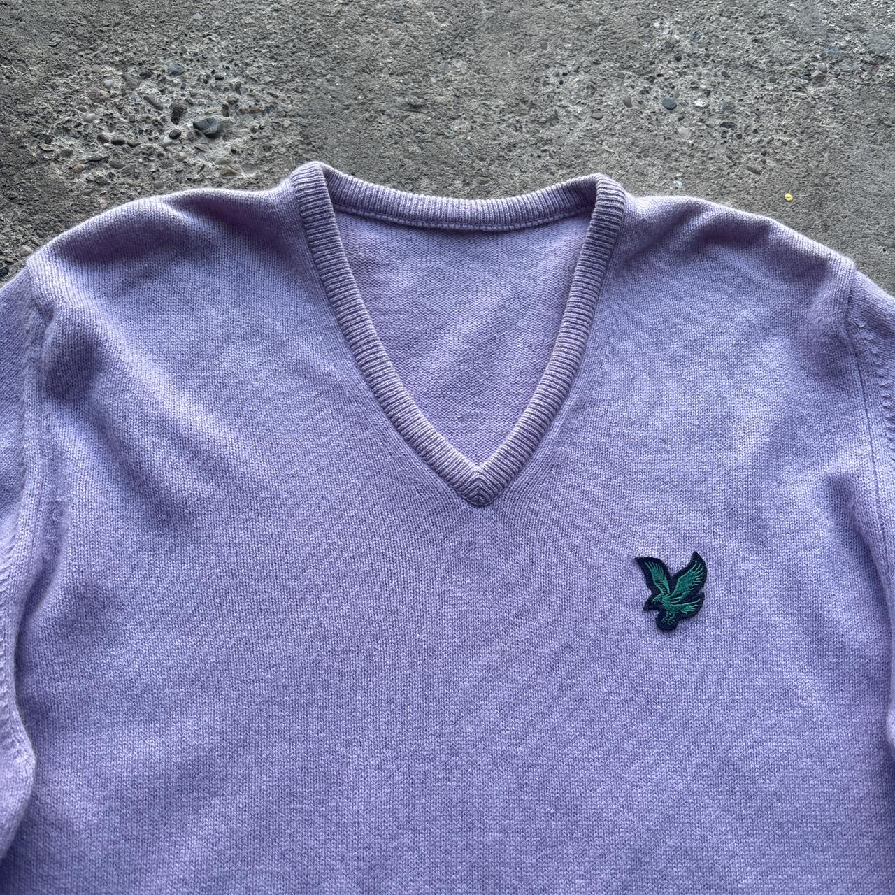 Vintage Lyle & Scott v-neck sweater in Lilac - L