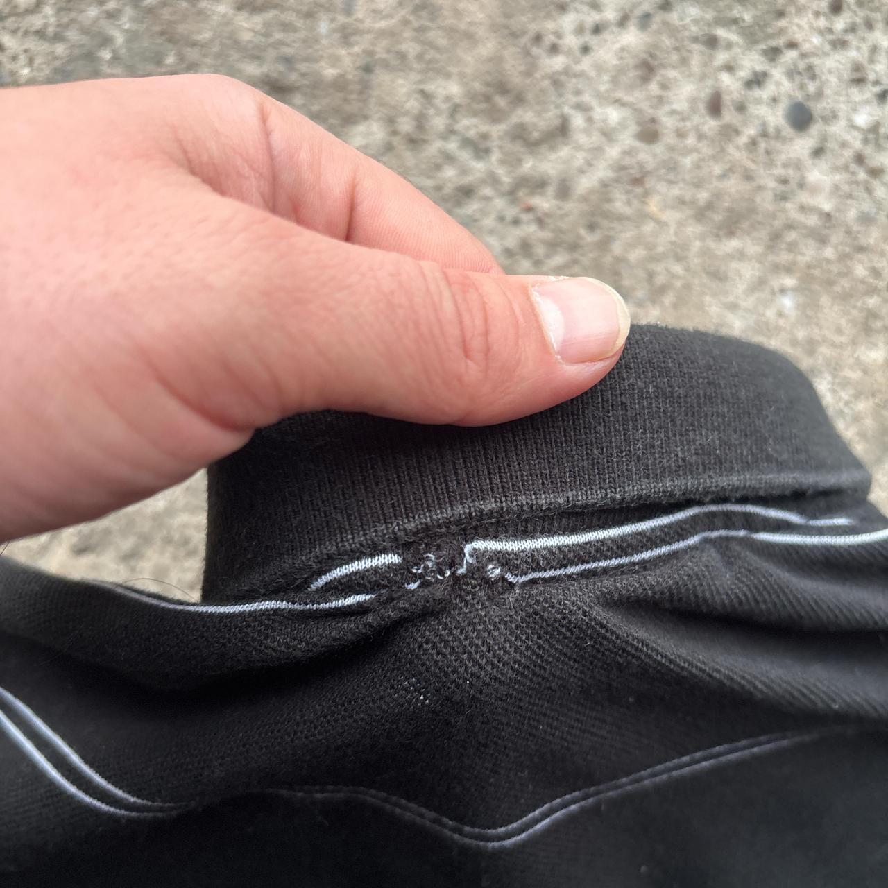 Black striped Lacoste polo shirt - S