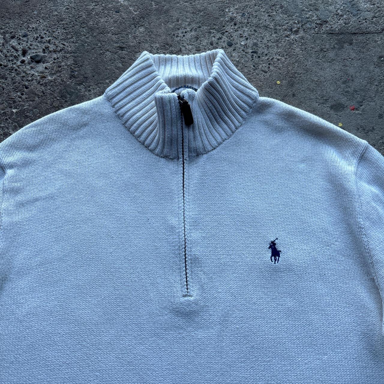 Cream Polo Ralph Lauren knitted quarter zip - L