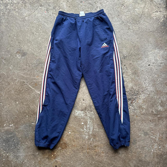 00s navy Adidas track pants with embroidered logo