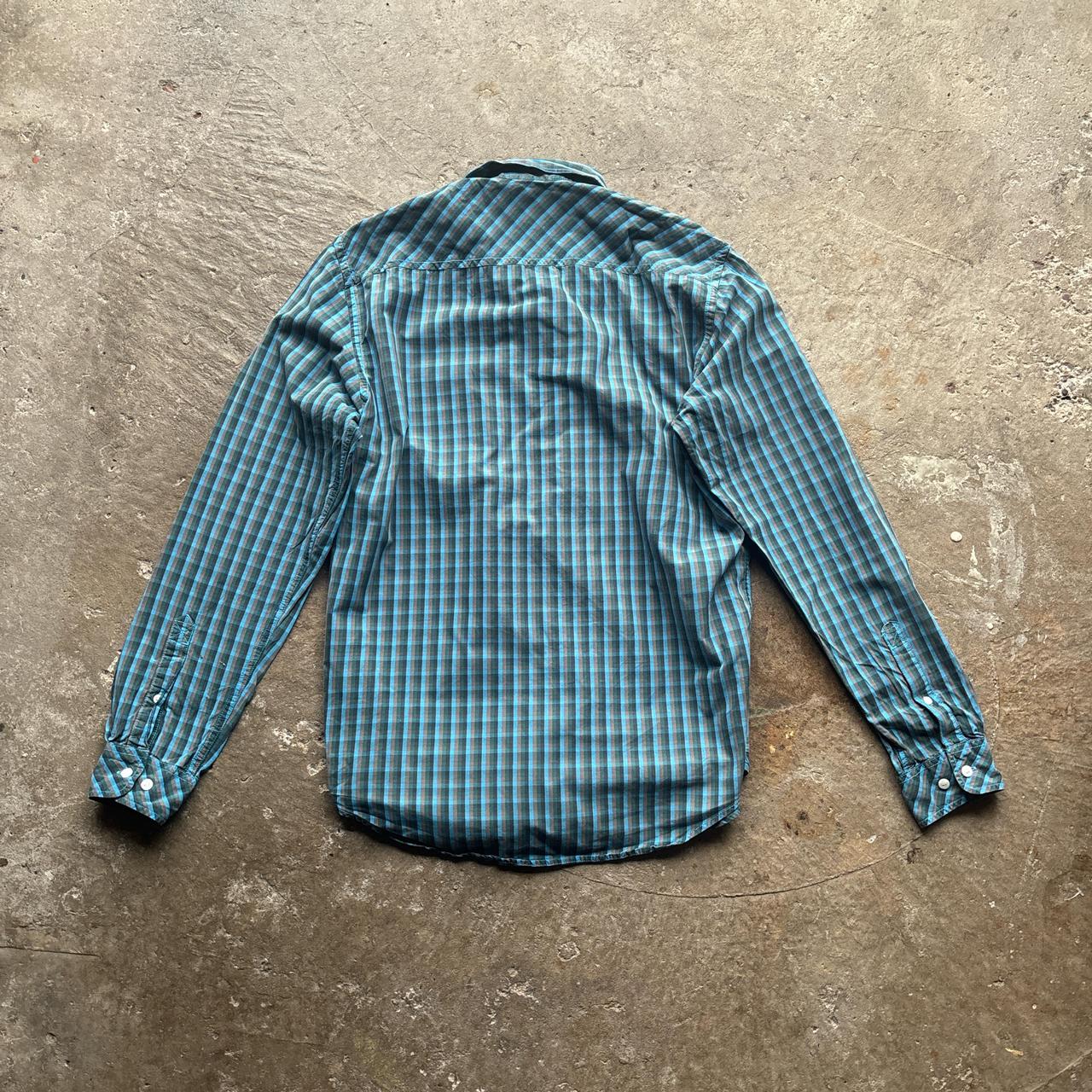 Blue Chequered Timberland Shirt - M