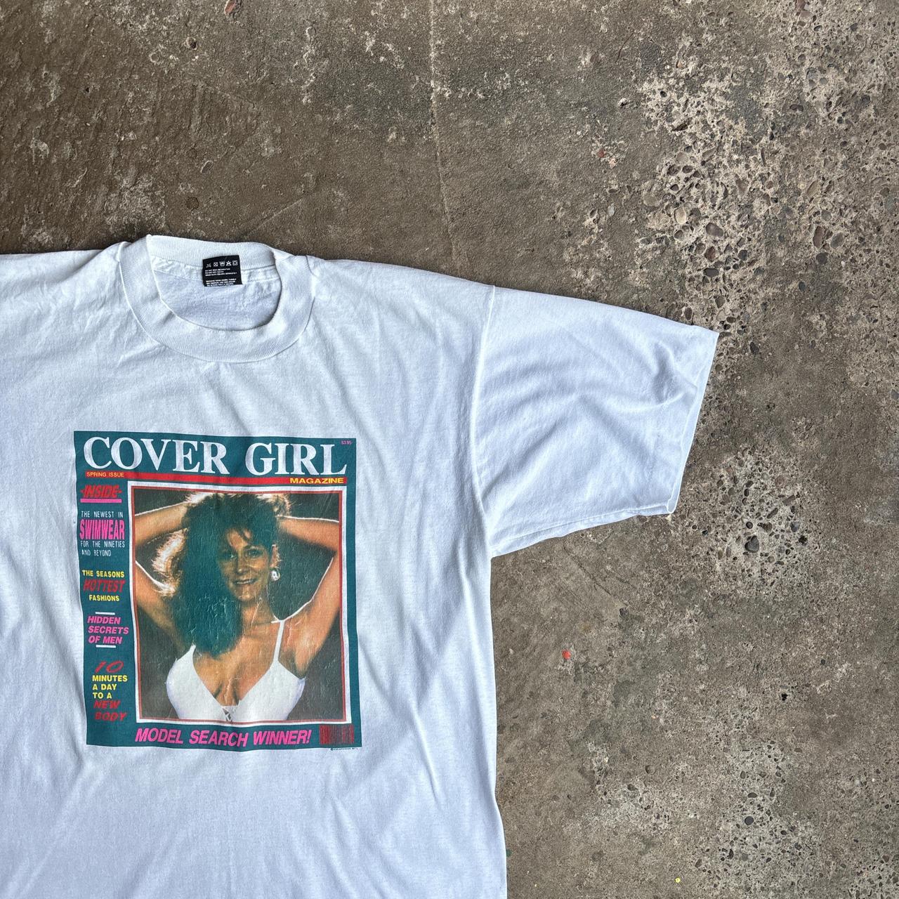 Graphic White ‘Cover Girl’ T-Shirt - L