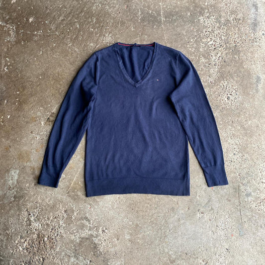 Navy V-Neck Tommy Hilfiger Jumper - XL (women’s)
