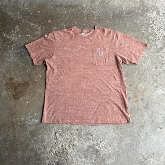 Textured Peach Carhartt Pocket T-Shirt - L