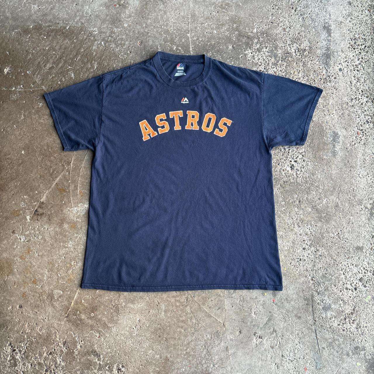 Navy Majestic Houston Astros Graphic T-Shirt - XL