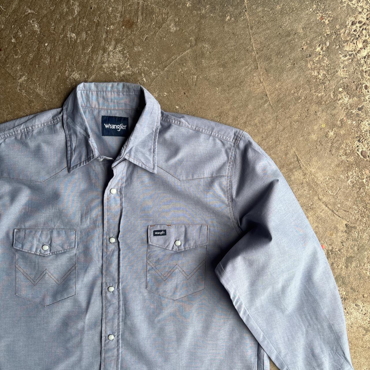 Blue Wrangler Double Pocket Long-Sleeve Shirt - 2XL