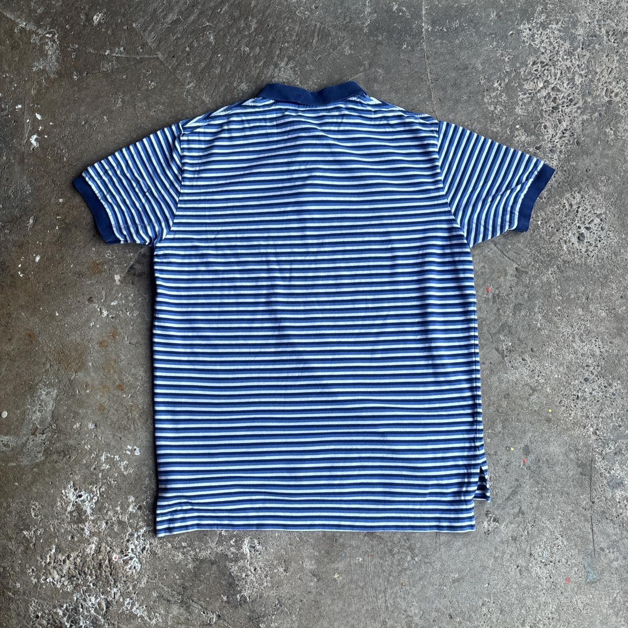 Navy & White Striped Ralph Lauren Polo Shirt