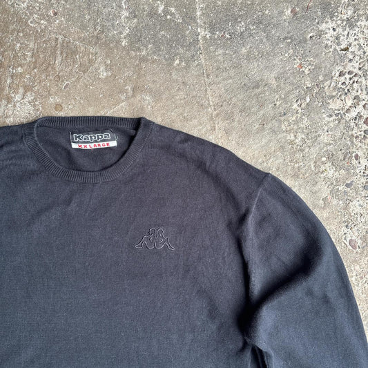Black Kappa Knitted Crewneck Jumper- 2XL