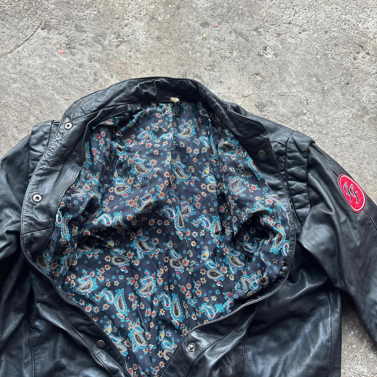 Black Leather Biker jacket with patches