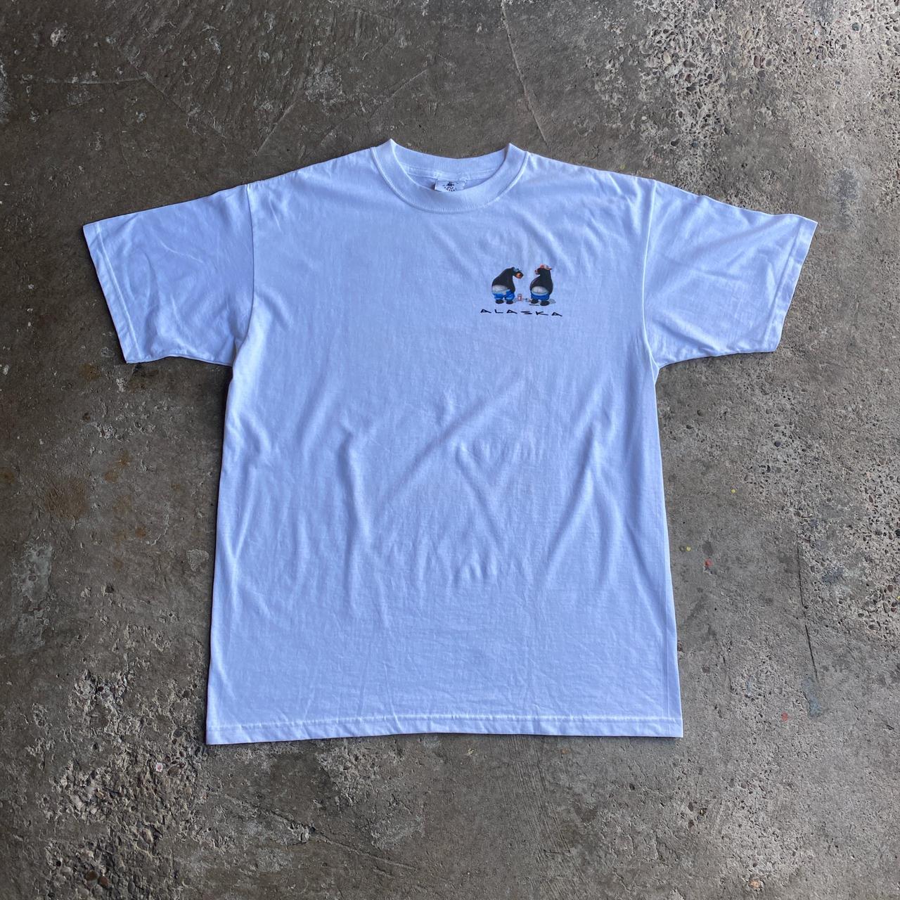 White Alaska Beer Bear Graphic T-Shirt - L