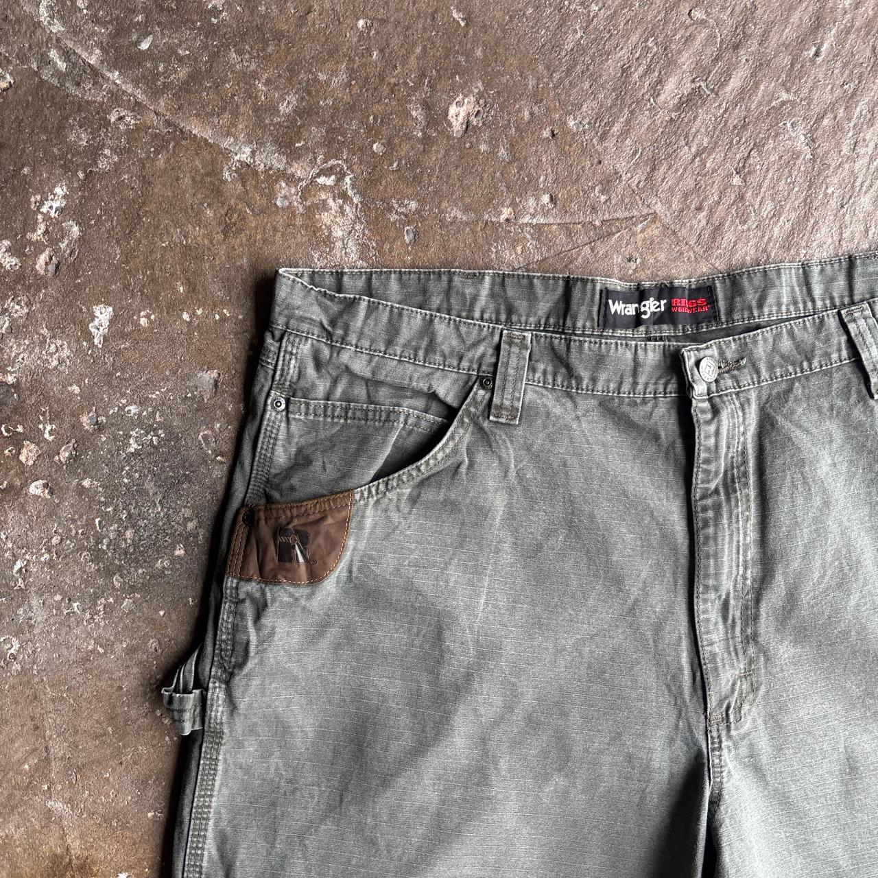 Khaki Green Wrangler Carpenter Workwear Shorts - W42