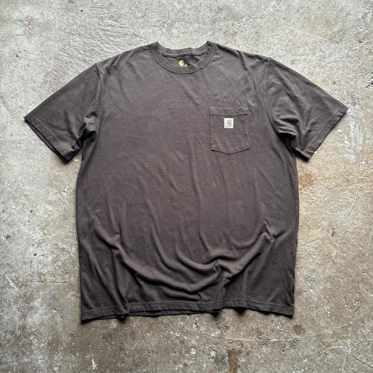 Brown Carhartt single pocket tee - XXL