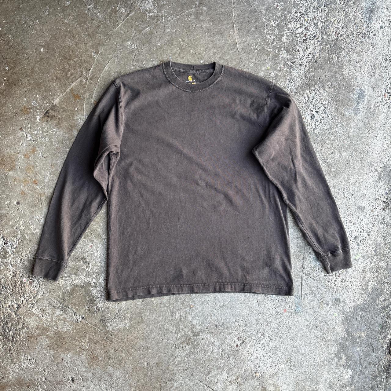 Brown Carhartt Long-Sleeve T-Shirt - M