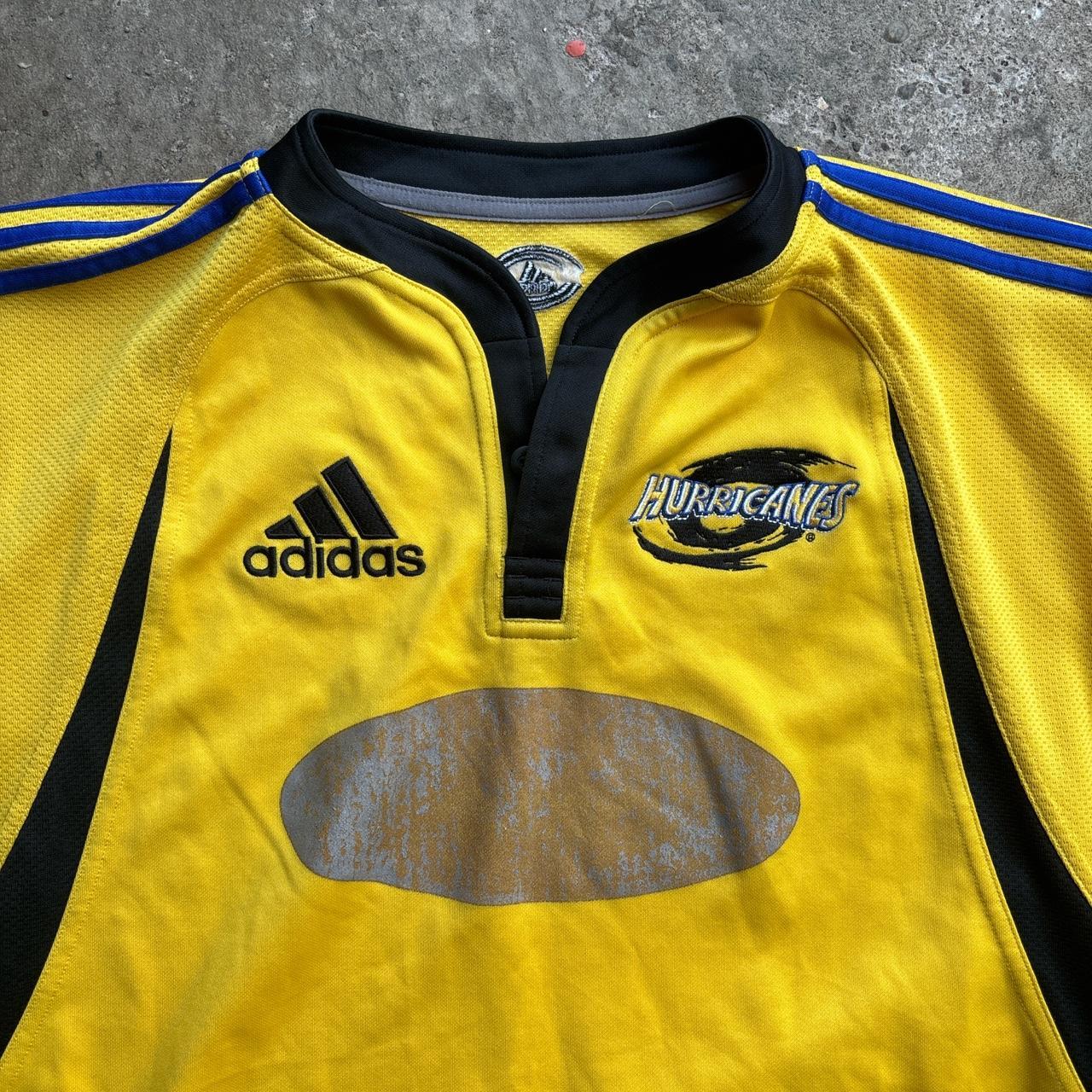 Vintage 2000s Adidas Hurricanes Rugby Super 12 Yellow Jersey