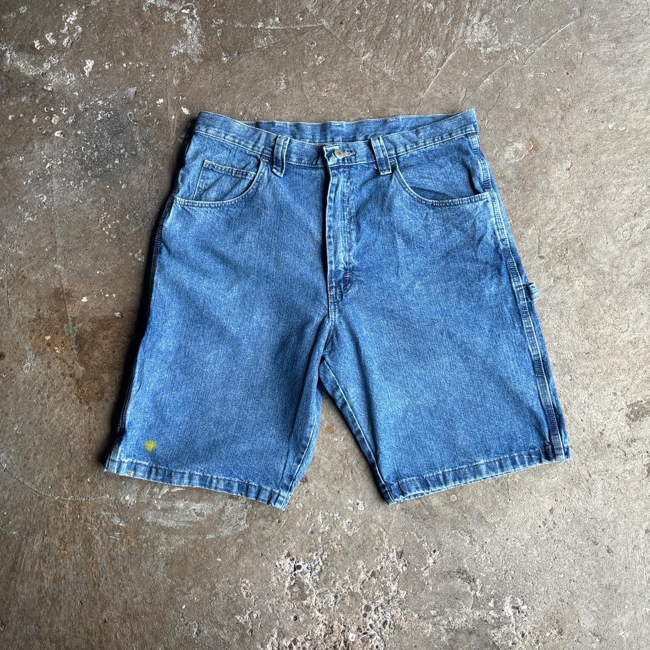Blue Denim Wrangler Carpenter Jean Shorts - W34