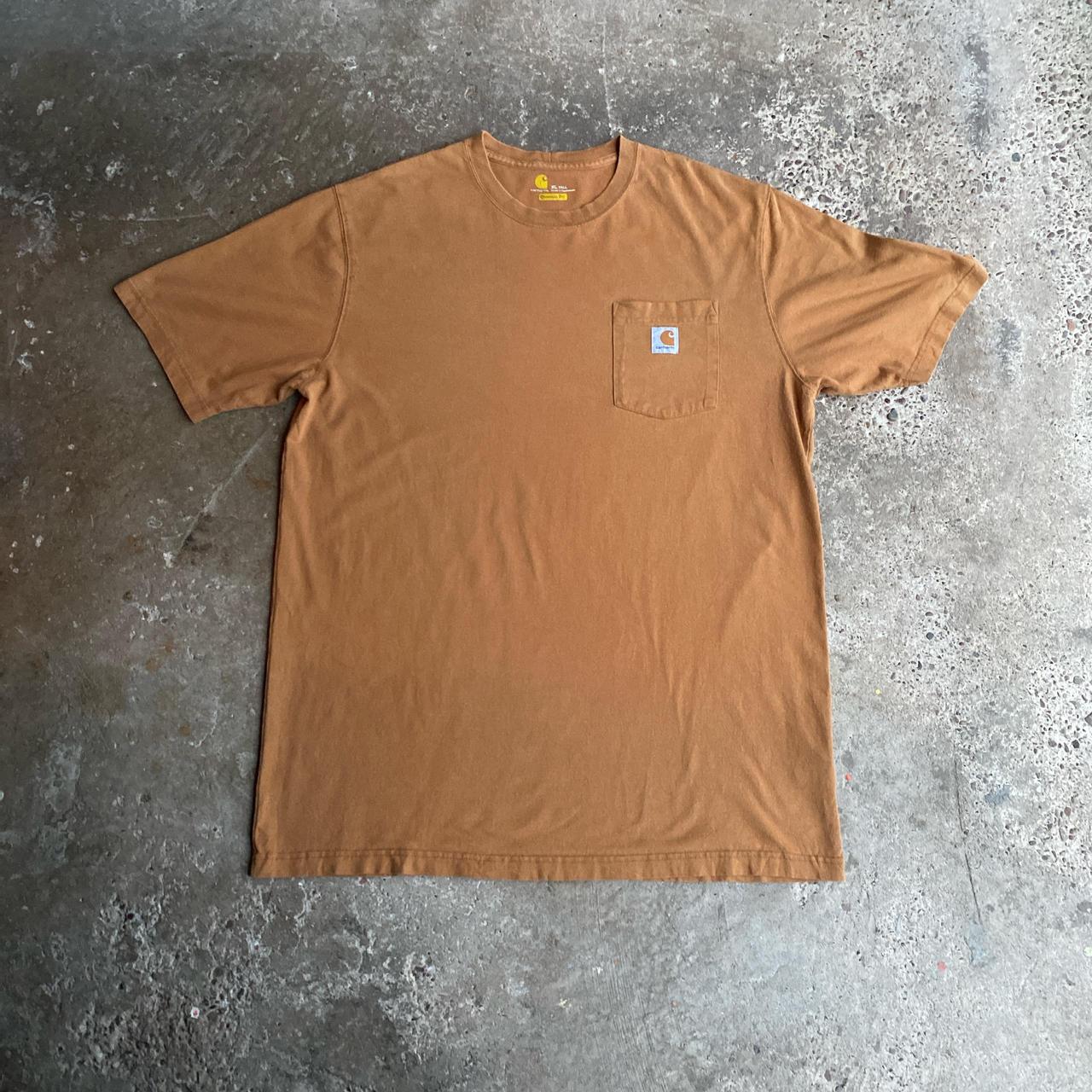 Tan Carhartt Single Pocket T-Shirt - XL (tall)