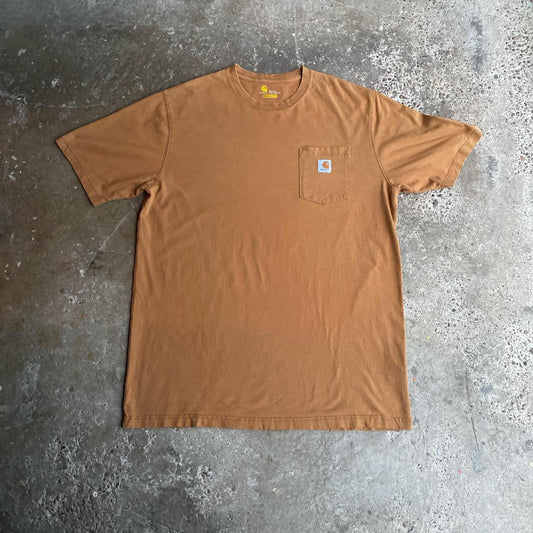 Tan Carhartt Single Pocket T-Shirt - XL (tall)