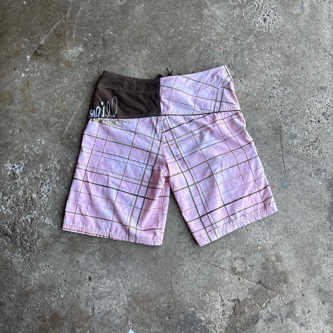 Pink & Brown O’Neill Checkered Board Shorts
