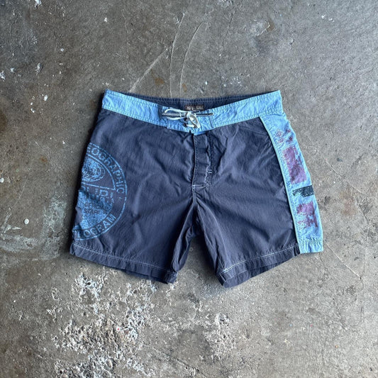 Grey/Blue Napapijri Patterned Swim Shorts