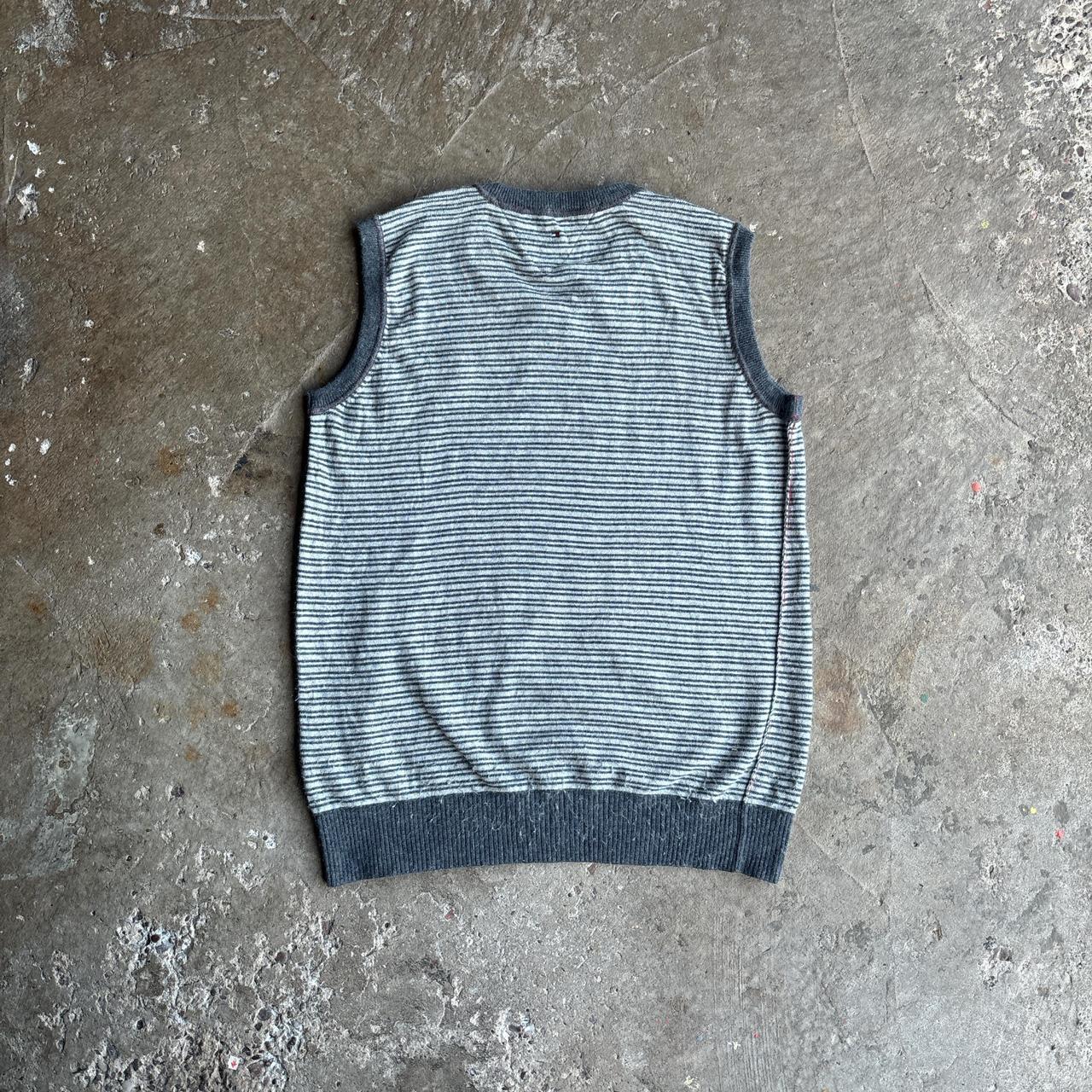 Striped Grey Tommy Hilfiger Knitted Vest - 14 (women’s)