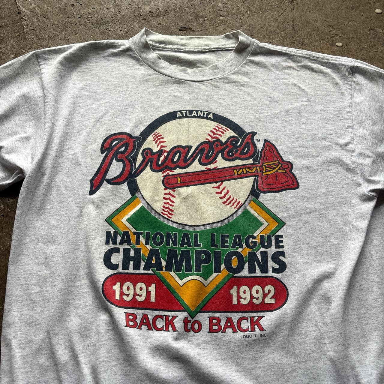 Grey 90s Atlanta Braves t-shirt - XL