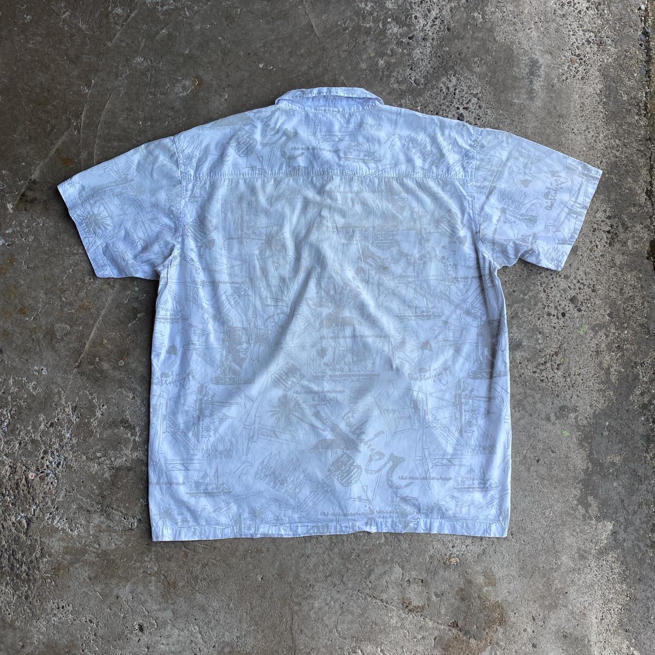 White Graphic Hawaiian Style Quiksilver Short Sleeve Shirt - 2XL