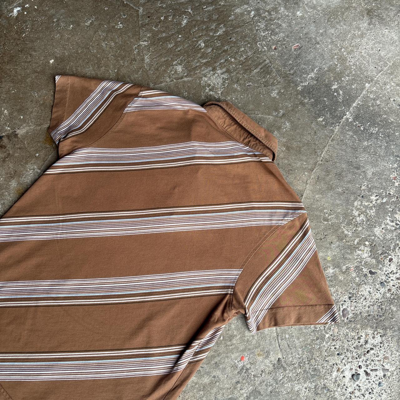 Brown Y2K Striped Billabong Polo Shirt