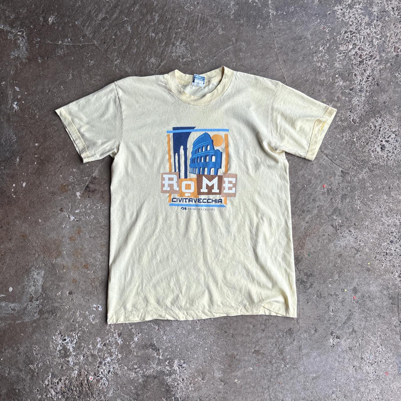 Vintage Light Yellow Graphic ‘Rome’ T-Shirt