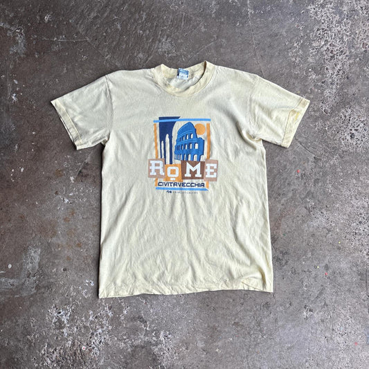Vintage Light Yellow Graphic ‘Rome’ T-Shirt
