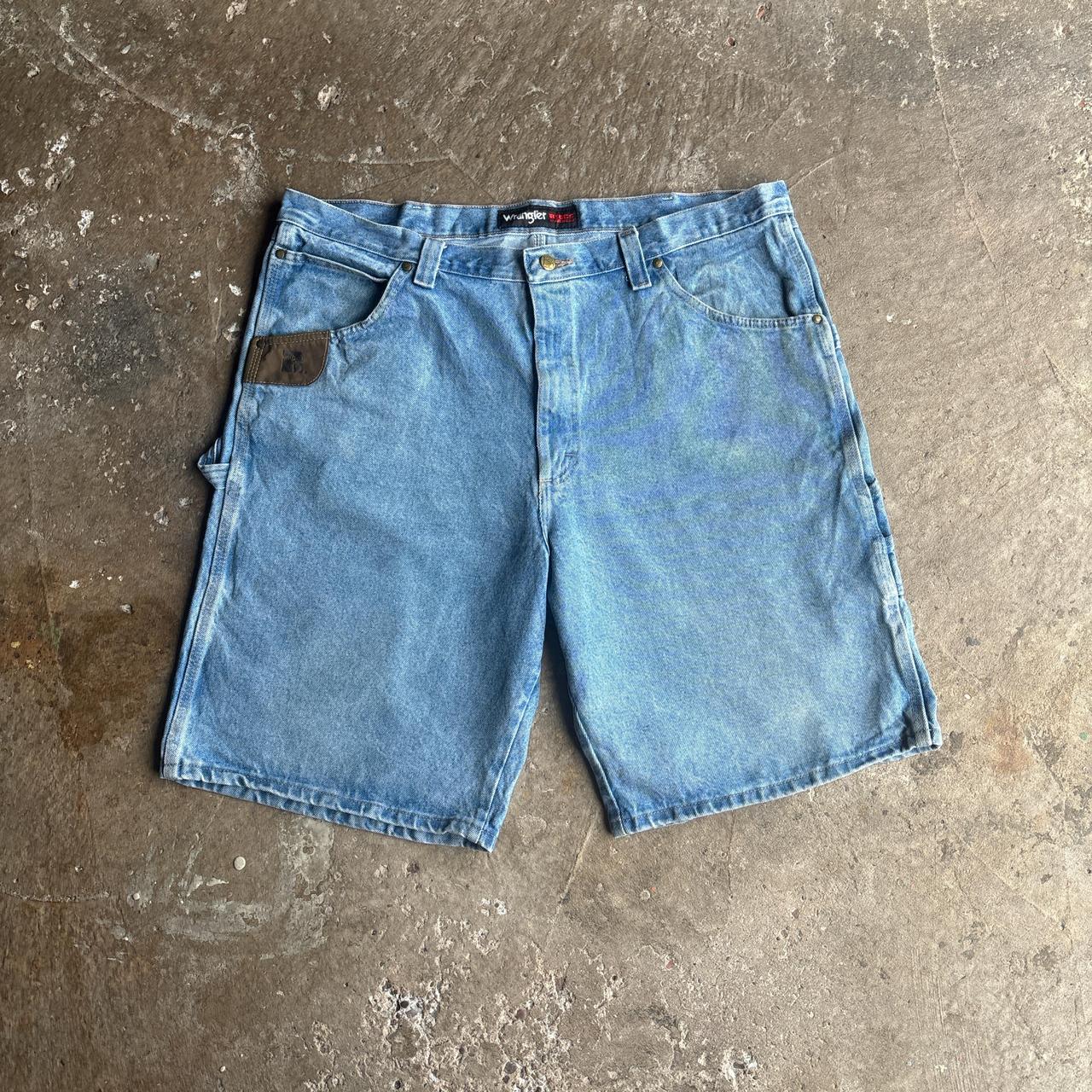 Blue Denim Wrangler Carpenter Jean Shorts - W40